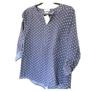 NWT Van Heusen 3/4 Sleeve Navy Blouse